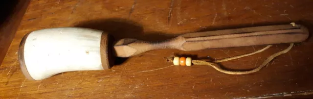 Rattle Native American  Indian dance  rattle wood & steer horn