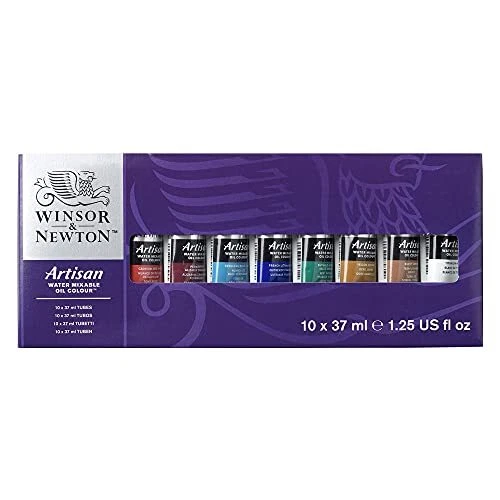 Artisan Water Mixable Oil Color Paint Set, 1.25-oz (37ml) Tubes, Set of 10