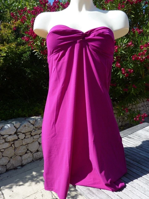 Robe De Plage/paréo ANDRES SARDA Taille 42 (FR) - Couleur Fuchsia à Pois Dorés - Neuf Avec étiquettes