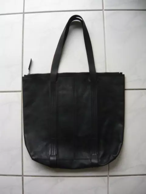 AllSaints Borderline Tote bag black nubuck leather coated shopper shoulder bag