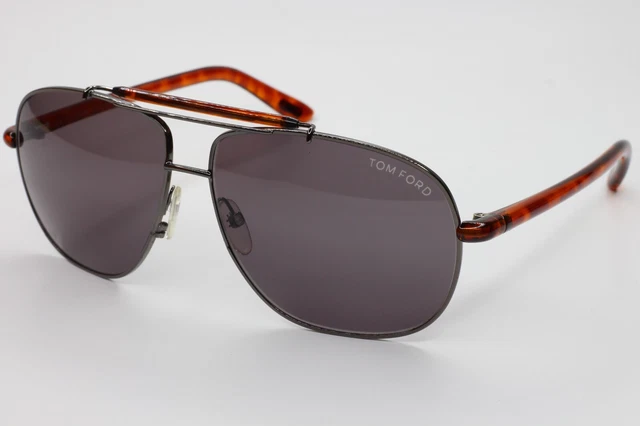 Tom Ford TF243 Adrian Gray Aviator Square 12A Dark Bronze Sunglasses 62-13-145mm 2