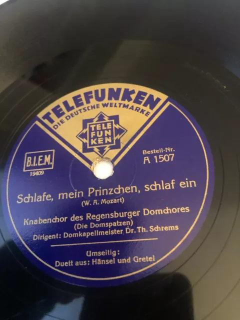 Schellackplatte Schlafe mein Prinzchen schlaf ein / Hänsel und Gretel