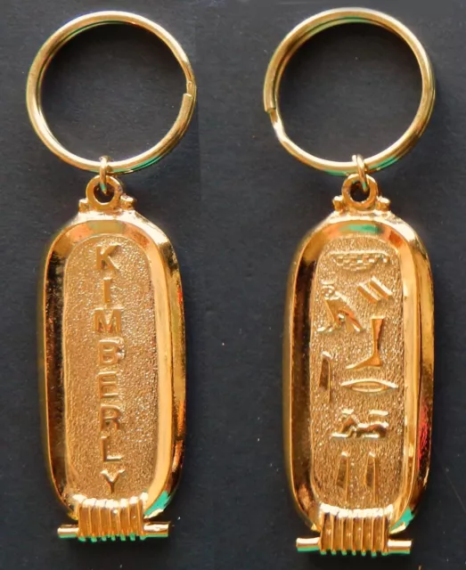 KIMBERLY Egyptian Theme Keychain / English Name / Ancient Hieroglyphs: KIMBERLY