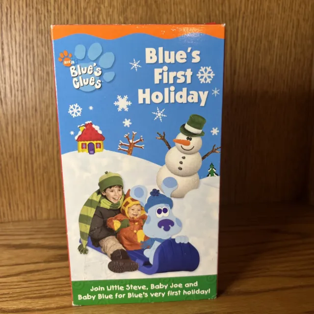 NICKELODEON BLUES CLUES Blues First Holiday VHS 2003 RARE Nick Jr Kids ...