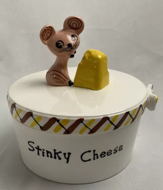 Fun 1950s Stinky Cheese Keeper Box with Mouse - Ruby Lane