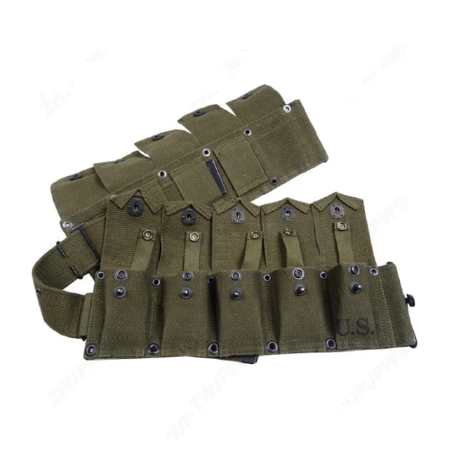 WORLD WAR II US army Ten connected Fanny packs Replica Garland Carbine