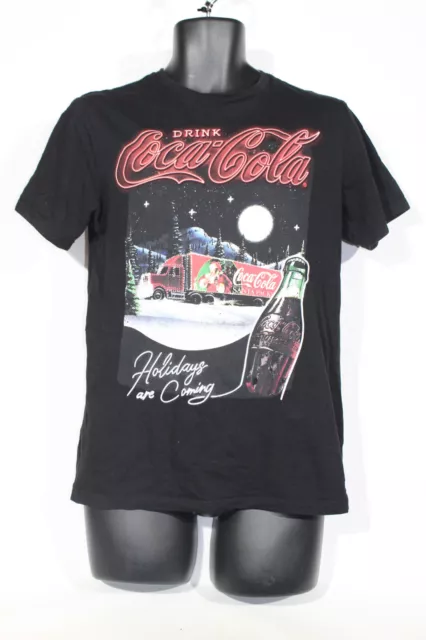 T-Shirt Coca Cola Weihnachten Small Holidays Are Coming schwarz LKW Weihnachten Herren