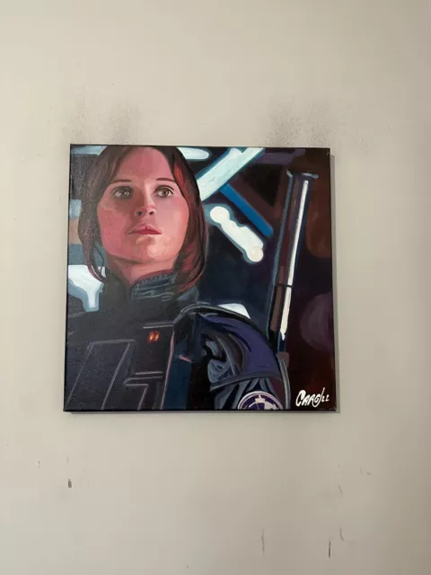 Jyn Rogue One Star Wars 18"x18" Pop Art Painting Chris Cargill