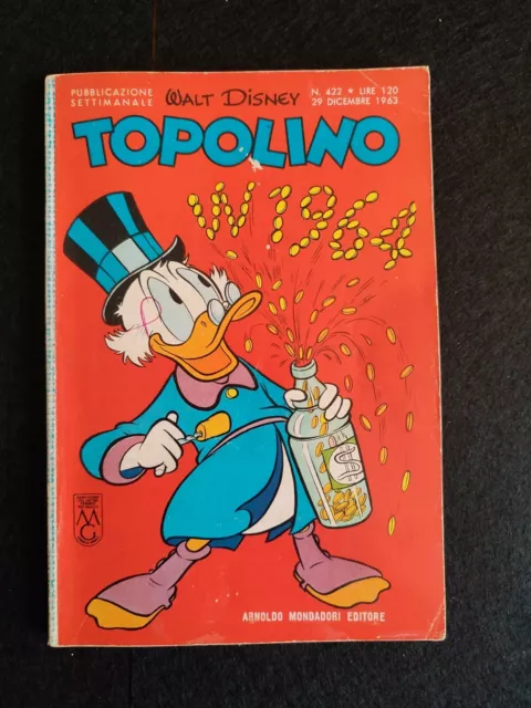 TOPOLINO LIBRETTO Nr. 422 Ed. Mondadori 1963 *** (Cod.28) Con Cartolina