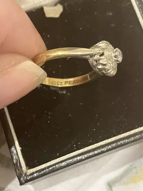 antique 18ct gold and platinum diamond ring