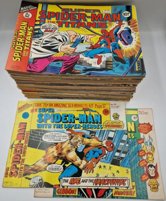 x68 Spider-man Comics Weekly #159 - #228 - (Super Spider-Man) UK Marvel Bundle