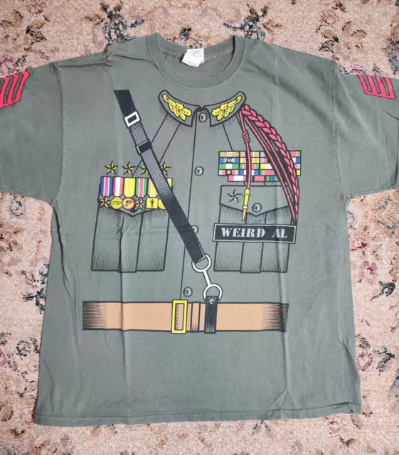 Weird Al Yankovic Shirt Mens Sz XL Mandatory Fun World Tour 2016 Military Green