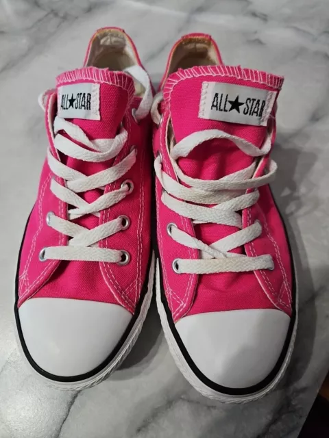 CONVERSE All Star Chuck Taylor Low Ox Hyper Pink Neon Youth Girls 3