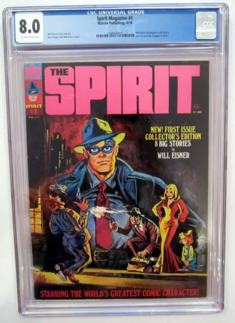 The Spirit #1 ~ Cgc 8.0 ~ Will Eisner ~ 1974 Bronze Age Warren Magazine