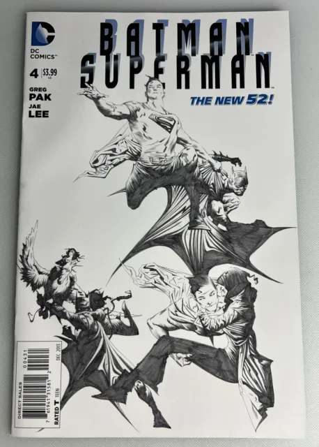 Batman Superman # 4 The New 52 ! Dc Comics Jae Lee 1:100 Nm Sketch Variant