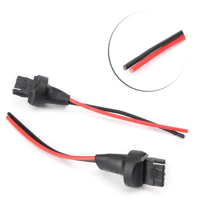 1 Pair 7440 992 T20 Male Adapter Wiring Harness Socket For Headlight Fog Light