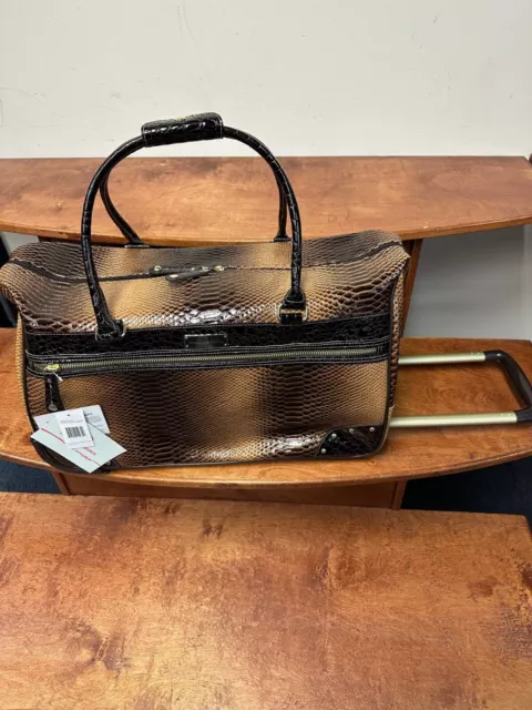 New Samantha Brown Rolling Ombre Wheeled Weekender Golden Rod/Brown