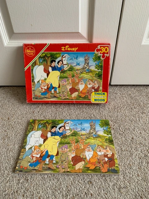 VINTAGE SNOW WHITE and the Seven Dwarfs 30 Piece Wooden Puzzle £10.00 ...