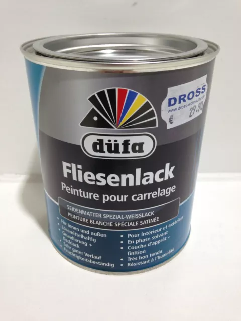 Düfa Fliesenlack 2in1 Grundierung & Decklack Weiß 0,75L 4006415003236 seidenmatt