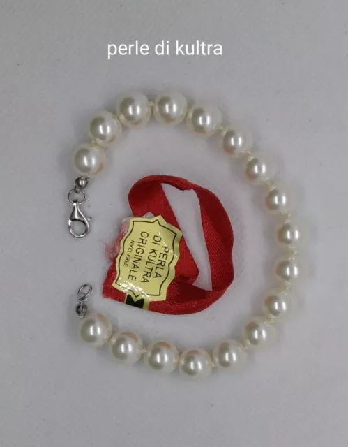 Bracciale Donna  Perla Di Kultra Chiusura Argento Mm 4 Mm 10 Cm 19 Exploit