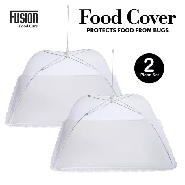 Pop Up Food Cover X2 X-Large Protector BBQ Party Collapsible Umbrella Mesh Net