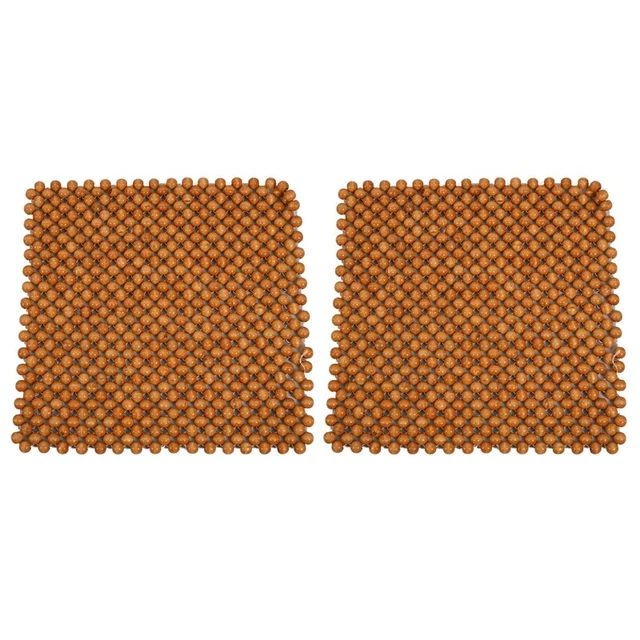 2X Muzhu Car  Cushion Wooden Beads Chair Art Massage Cushion Car  Cushion Car