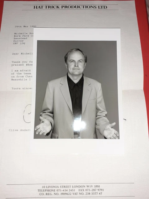 Clive Anderson 'Tv Presenter '  Autographed Photo + Letter