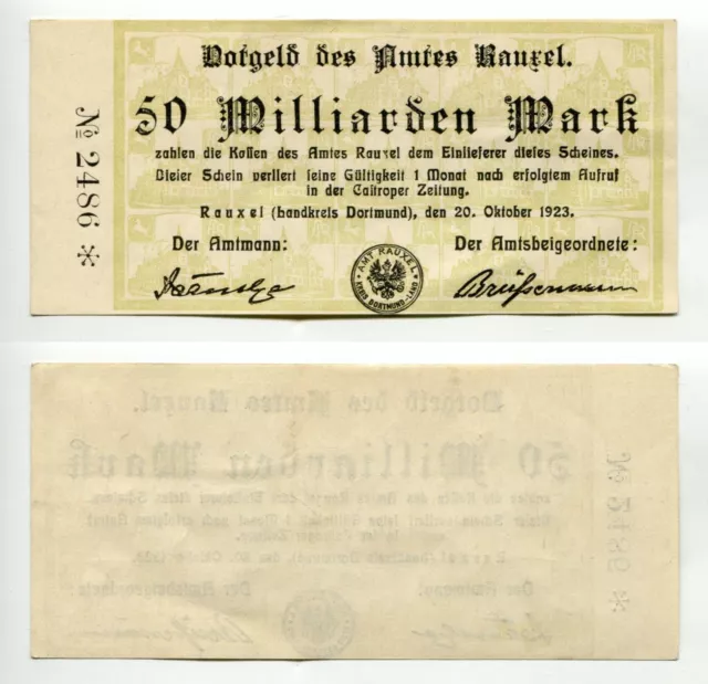 50 Milliarden Mark Rauxel 20.10.1923  Erhaltung II