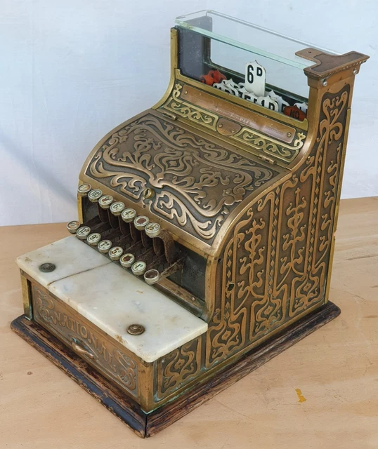 RARE PATTERN BRASS National Cash Register Model 146 S/N 617390 1908 ...