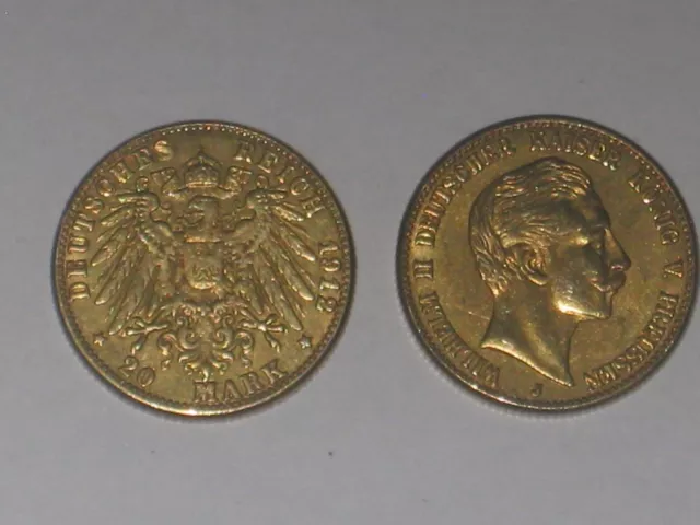 1912 J 20 Mark Wilhelm II Deutscher Kaiser König von Preussen