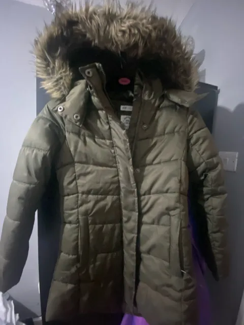 Girls Well Padded Coat Black From George Age 13-14