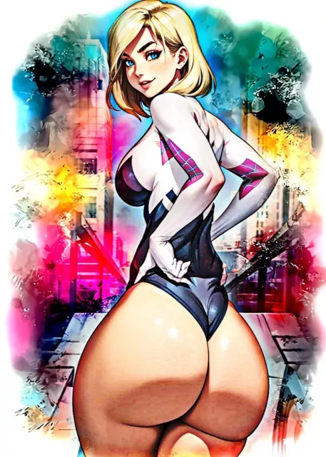 Spider Gwen  (Model)  1/1  ACEO Art Print (Glossy) Card By.Marci