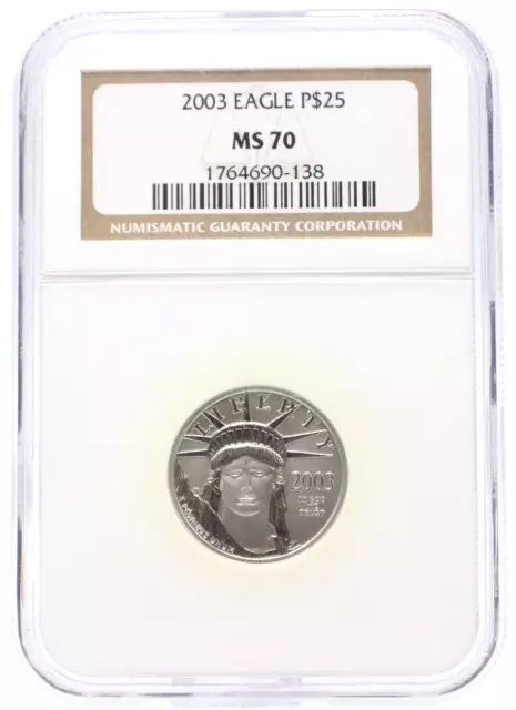 2003 NGC MS70 $25 Platinum American Eagle 1/4 oz