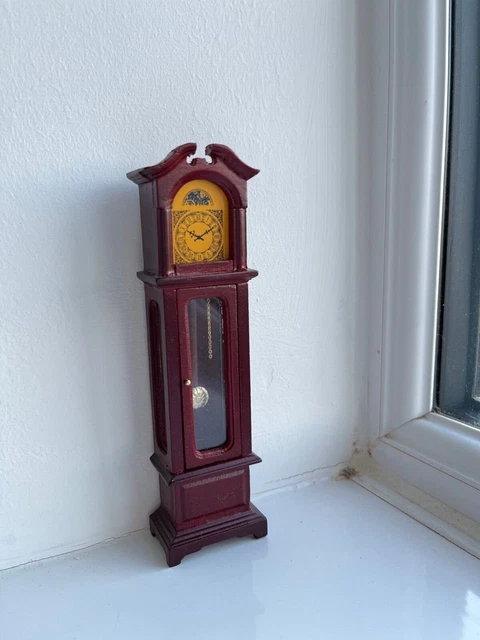 1/12 dolls house furniture job lot bundle living room mahogany grandfather clock 1/12 dolls house furniture job lot bundle living room mahogany grandfather clock