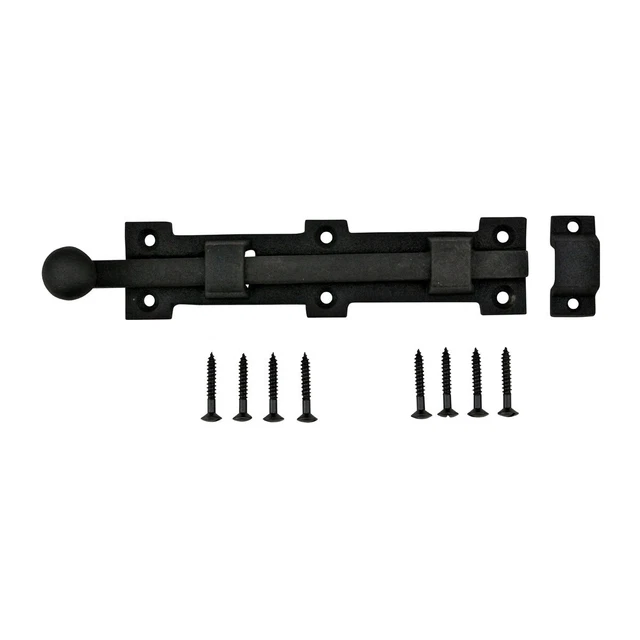 Black Slide Bolt Door Latch Wrought Iron Latch Ball Tip Style Renovators Supply