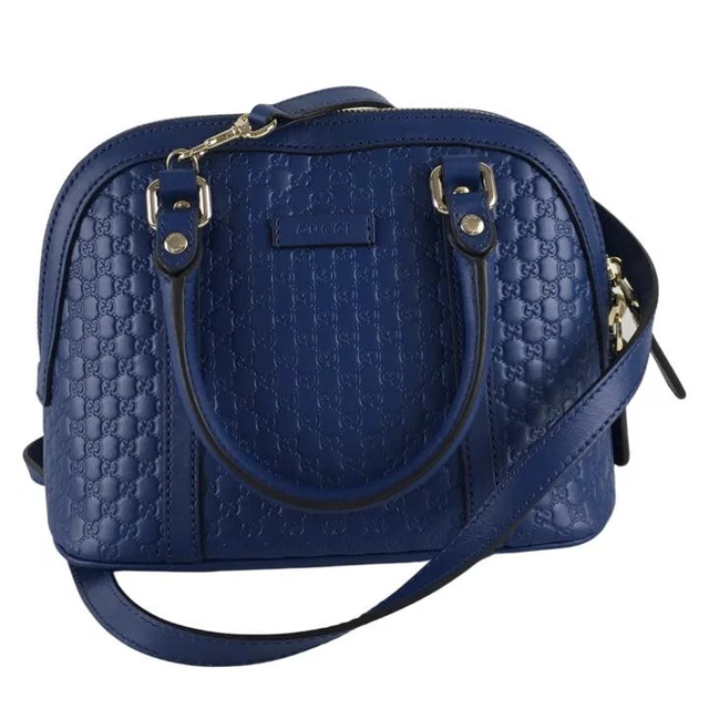 Gucci Women's Micro Guccissima Signature GG Leather Tote Bag Blue Sz M Gucci Women's Micro Guccissima Signature GG Leather Tote Bag Blue Sz M
