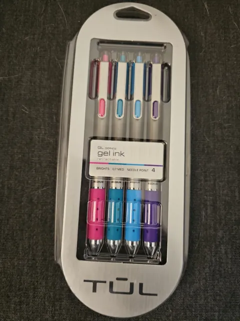 NEW TUL GL Series GEL INK PENS RETRACTABLE 0.7 MED Needle Point 323-612 4 PACK