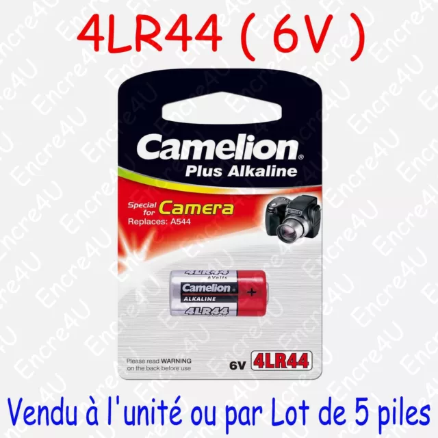 Pile Photo Alcaline 4LR44 A544 V4034 PX28A GP476A 6V 6 volts : vendue par 1 ou 5