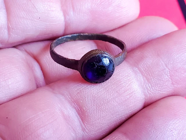 1700s fur trade ~ Cobalt Blue Stone Ring