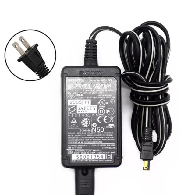 With US Plug per Sony DSC-W1/B DSCP100L alimentatore caricabatterie adattatore AC/DC