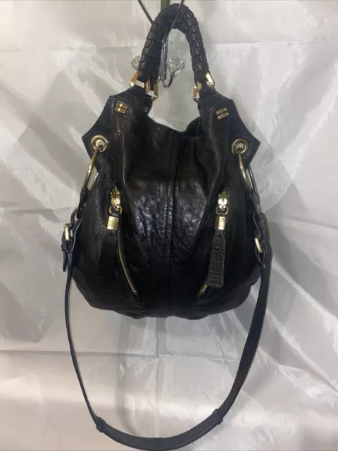 OrYany  Gwen Distressed Pebbled Leather Bag Golden Hardware Ret $585