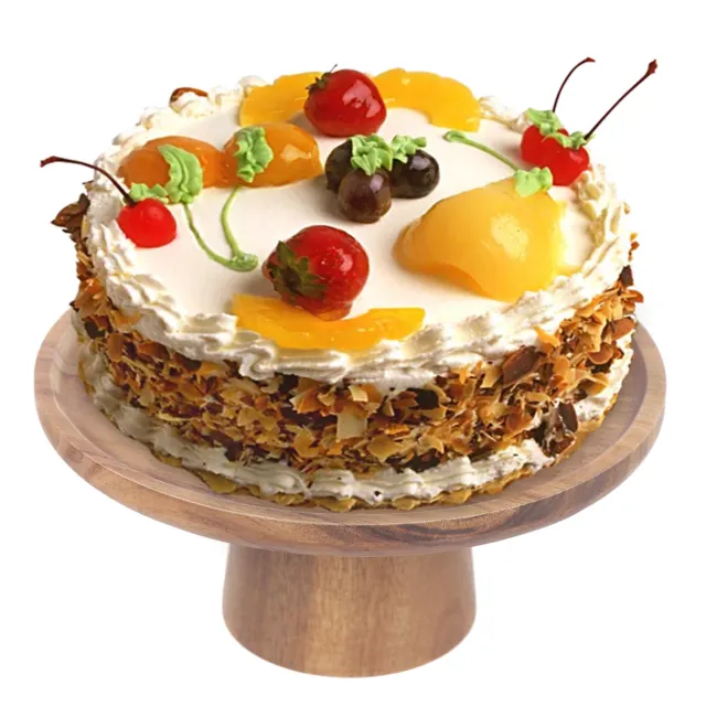 Supporto per torte in legno naturale grande piatto per torte rotonde vassoio dessert cupcake
