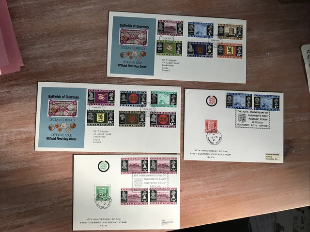 Guernsey Unaddressed Fdc ~ 1971 X 4 (Tt 417)