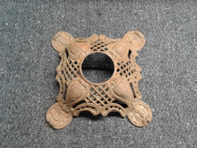 Antique Vintage Ornate Cast Iron Table Lamp Base smoke stand Reclaimed Salvage.