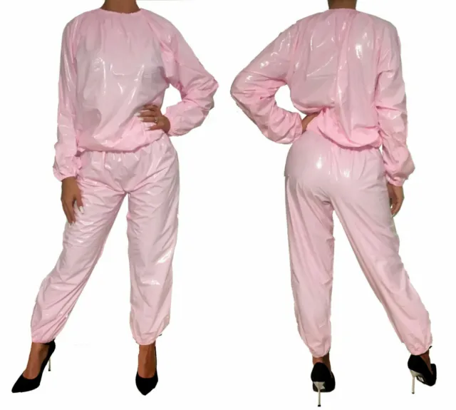 PVC Romper 20028 Overalls Romper Suit Sweatsuit adult diaper Sauna Suit Pink
