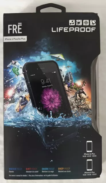 Lifeproof Fre Phone Case Cover iPhone 6 Plus Or 6Splus- Black waterproof