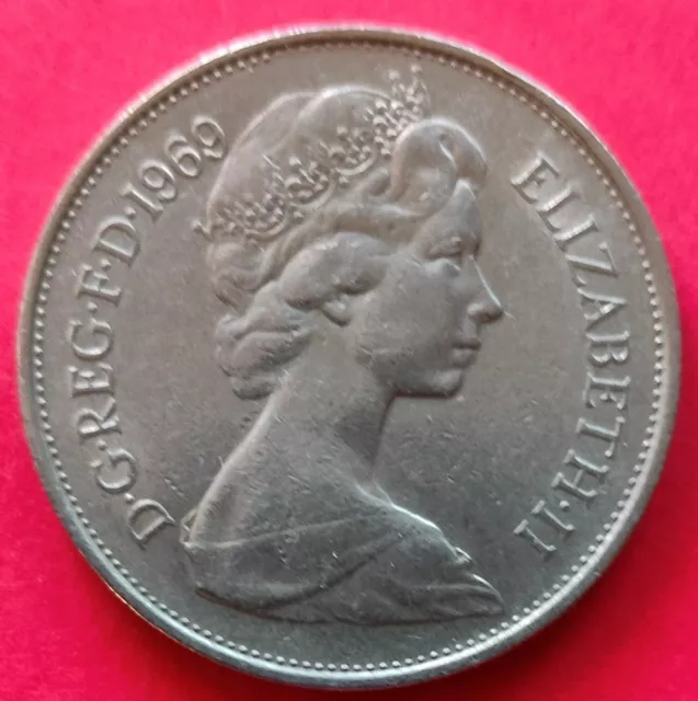 Moneta  Regno Unito , New 10 Pen  del 1969 , Regina Elisabetta II° , circolata