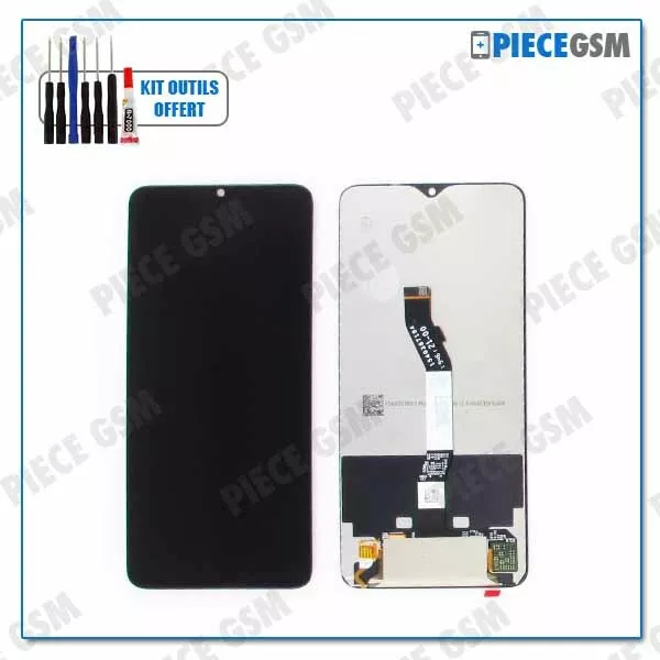 ECRAN LCD + VITRE TACTILE POUR XIAOMI REDMI NOTE 8 PRO NOIR + outil + colle