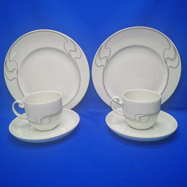 ROSENTHAL ASYMMETRIE WEISSGOLD * 2 x KAFFEEKUCHEN TRIOS Tasse ...