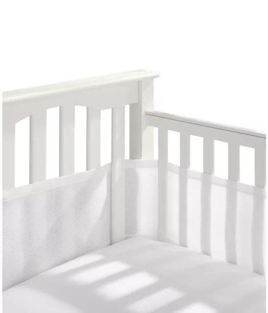 Breathable Baby Mesh Crib Liner Classic Standard Baby Crib White